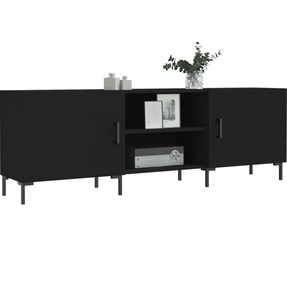 vidaXL Tv-meubel 150x30x50 cm bewerkt hout zwart