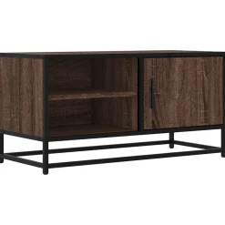 vidaXL Tv-meubel 80x34,5x40 cm bewerkt hout metaal bruin eikenkleur
