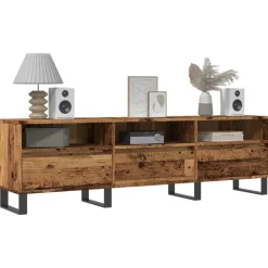vidaXL Tv-meubel 150x30x44,5 cm bewerkt hout oud houtkleurig