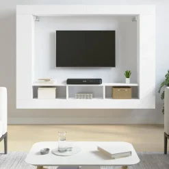 vidaXL Tv-meubel 152x22x113 cm bewerkt hout wit