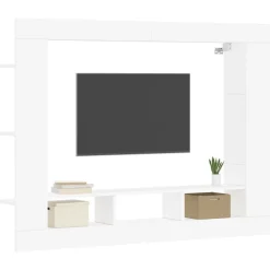 vidaXL Tv-meubel 152x22x113 cm bewerkt hout wit