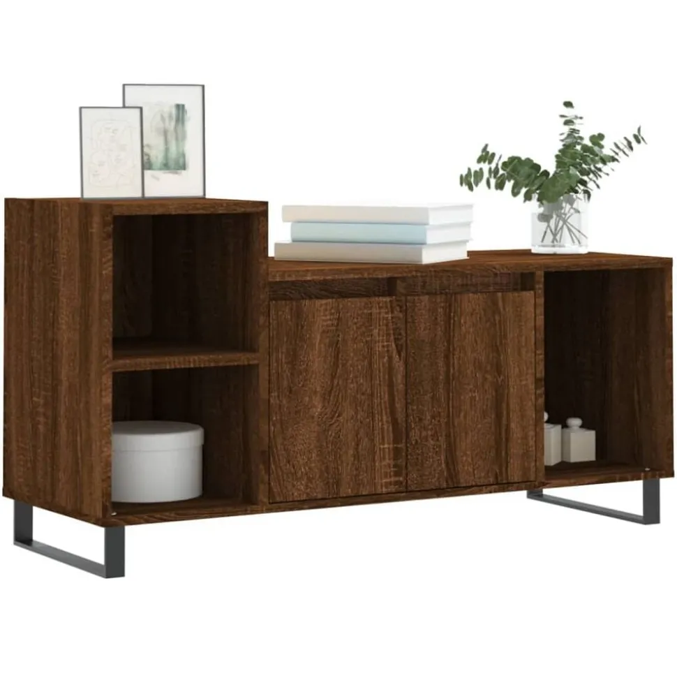 vidaXL Tv-meubel 100x35x55 cm bewerkt hout bruin eikenkleur