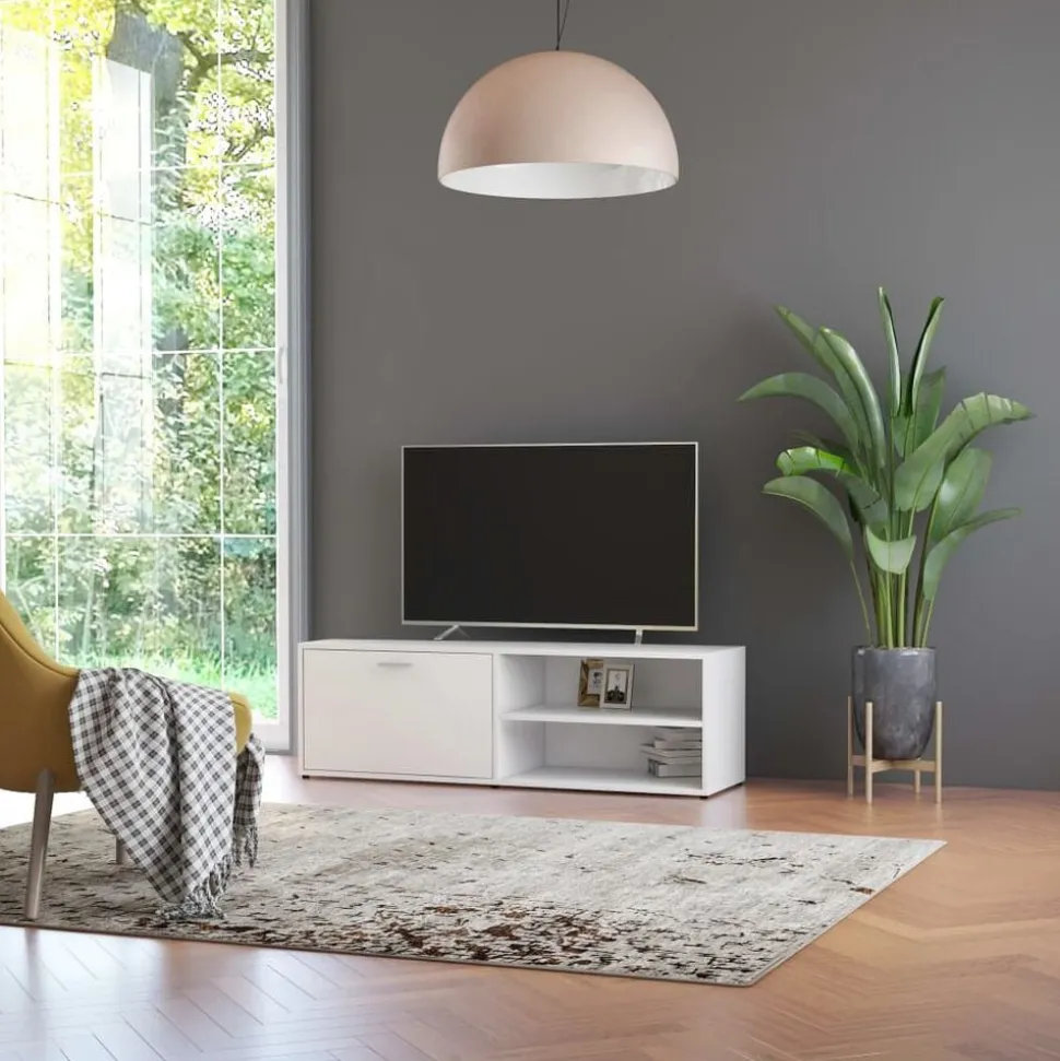 vidaXL Tv-meubel 120x34x37 cm bewerkt hout wit