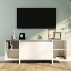 vidaXL Tv-meubel 130x35x50 cm bewerkt hout wit