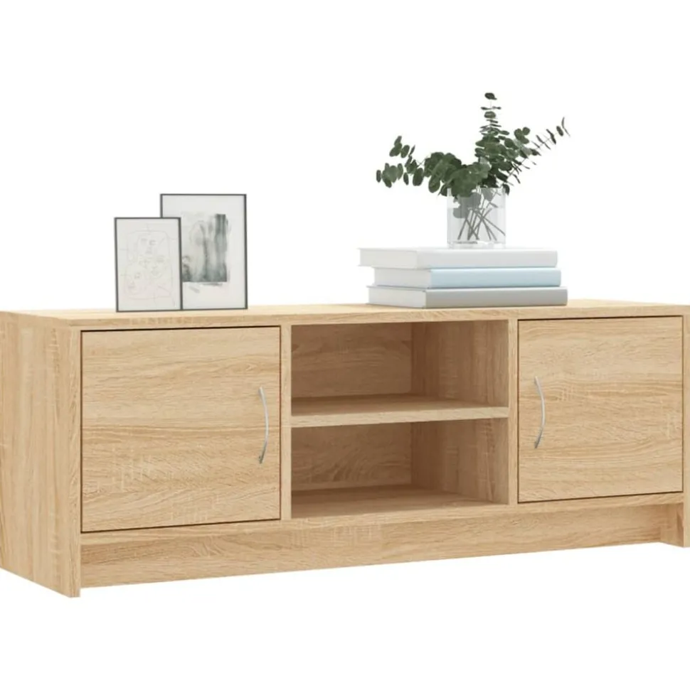 vidaXL Tv-meubel 102x30x37,5 cm bewerkt hout sonoma eikenkleurig