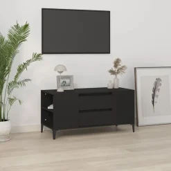 vidaXL Tv-meubel 102x44,5x50 cm bewerkt hout zwart