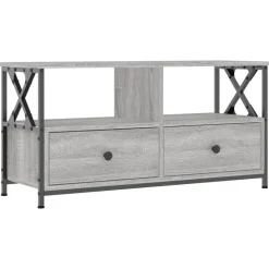 vidaXL Tv-meubel 90x33x45 cm bewerkt hout grijs sonoma eikenkleurig