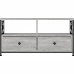 vidaXL Tv-meubel 90x33x45 cm bewerkt hout grijs sonoma eikenkleurig