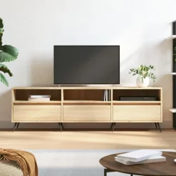 vidaXL Tv-meubel 150x30x44,5 cm bewerkt hout sonoma eikenkleurig