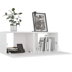 vidaXL Tv-meubel 80x30x30 cm bewerkt hout wit