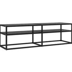 vidaXL Tv-meubel 140x40x40,5 cm gehard glas zwart