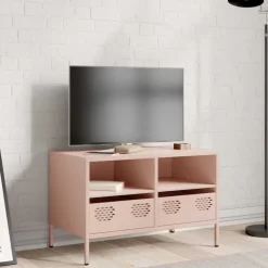 vidaXL Tv-meubel 68x39x43,5 cm koudgewalst staal roze