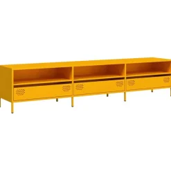 vidaXL Tv-meubel 202x39x43,5 cm koudgewalst staal mosterdgeel