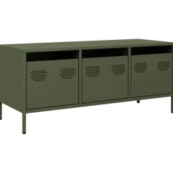 vidaXL Tv-meubel 101,5x39x43,5 cm koudgewalst staal olijfgroen