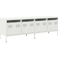 vidaXL Tv-meubel 135x39x43,5 cm koudgewalst staal wit