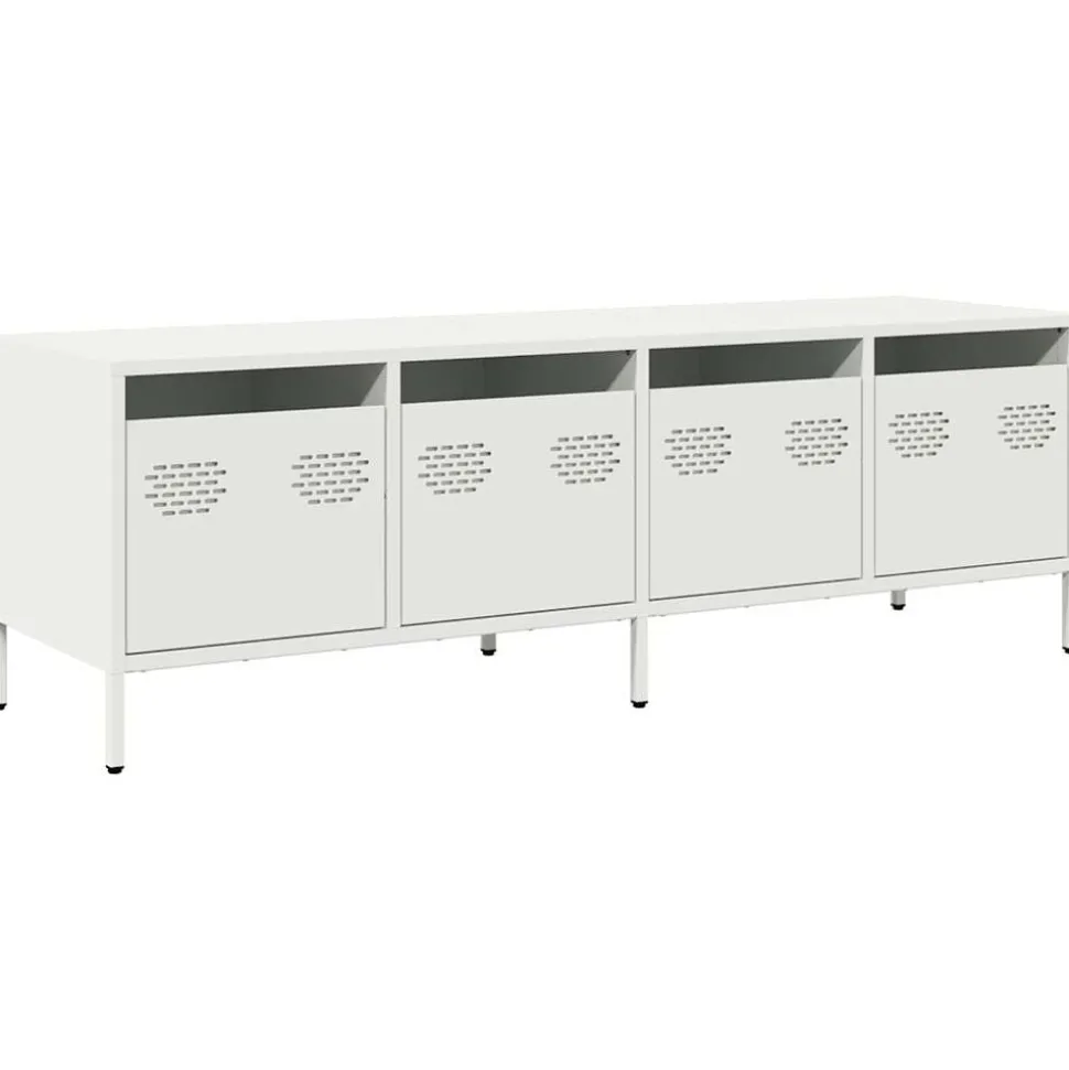 vidaXL Tv-meubel 135x39x43,5 cm koudgewalst staal wit