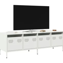 vidaXL Tv-meubel 135x39x43,5 cm koudgewalst staal wit