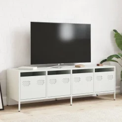 vidaXL Tv-meubel 135x39x43,5 cm koudgewalst staal wit
