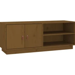 vidaXL Tv-meubel 105x34x40 cm massief grenenhout honingbruin