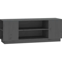 vidaXL Tv-meubel 110x35x40,5 cm massief grenenhout grijs