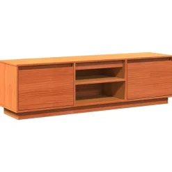 vidaXL Tv-meubel 140x35x40 cm massief grenenhout wasbruin