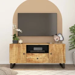 vidaXL Tv-meubel 105x33,5x46 cm massief mangohout en bewerkt hout