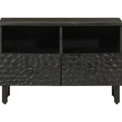 vidaXL Tv-meubel 70x33x46 cm massief mangohout zwart