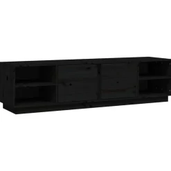 vidaXL Tv-meubel 156x40x40 cm massief grenenhout zwart