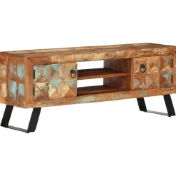 vidaXL Tv-meubel 112x30x45 cm massief gerecycled hout