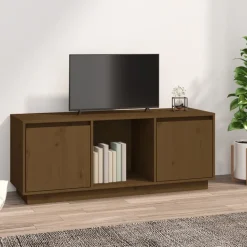 vidaXL Tv-meubel 110,5x35x44 cm massief grenenhout honingbruin