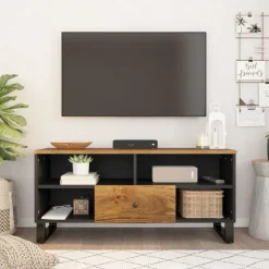 vidaXL Tv-meubel 100x33x46 cm massief mangohout en bewerkt hout