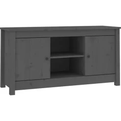 vidaXL Tv-meubel 103x36,5x52 cm massief grenenhout grijs