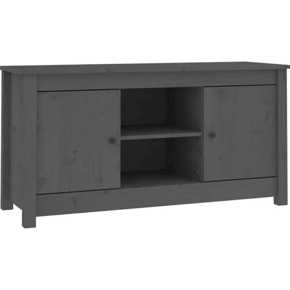 vidaXL Tv-meubel 103x36,5x52 cm massief grenenhout grijs