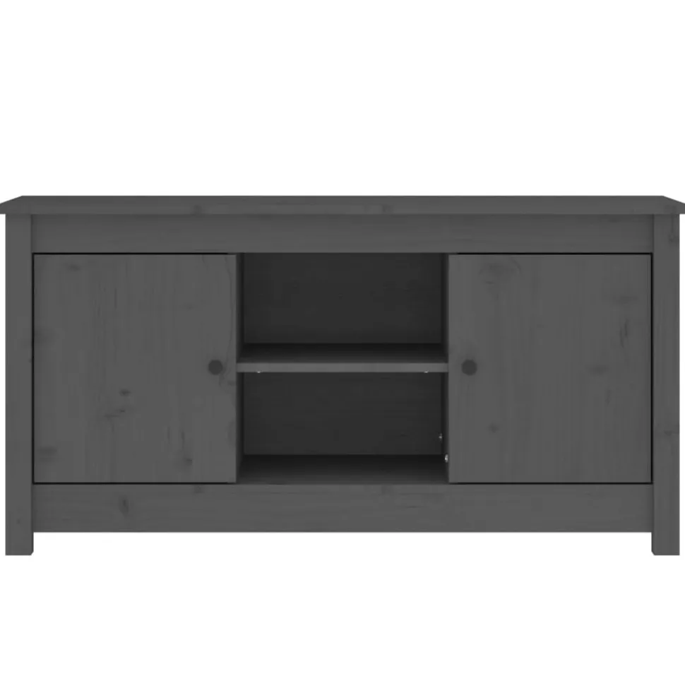 vidaXL Tv-meubel 103x36,5x52 cm massief grenenhout grijs