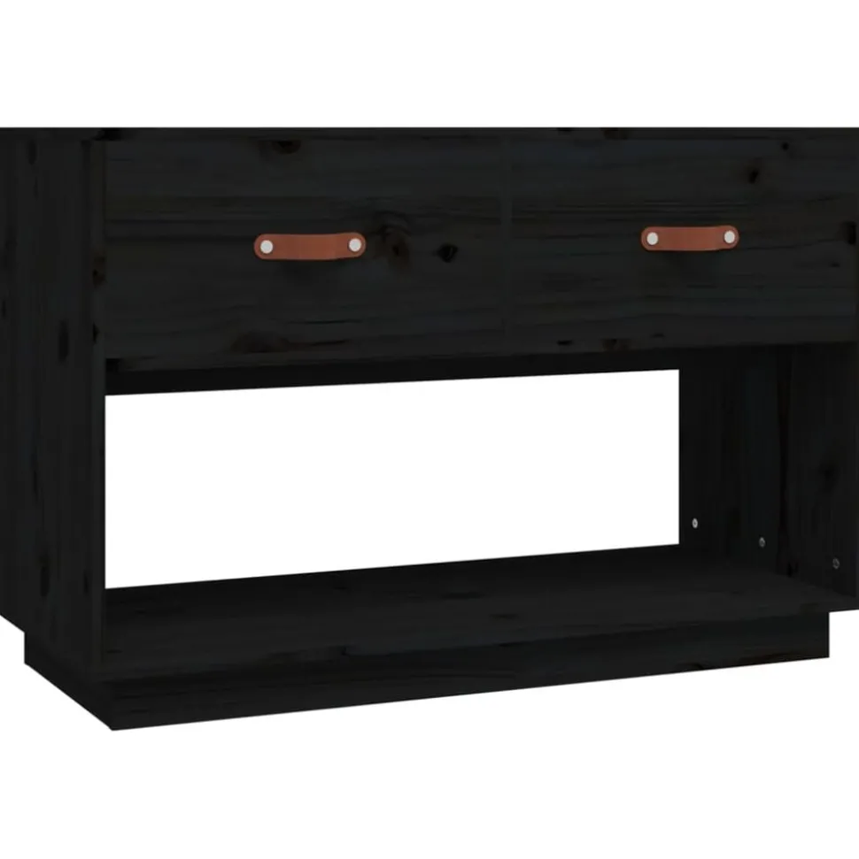 vidaXL Tv-meubel 90x40x60 cm massief grenenhout zwart
