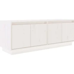 vidaXL Tv-meubel 110x34x40 cm massief grenenhout wit