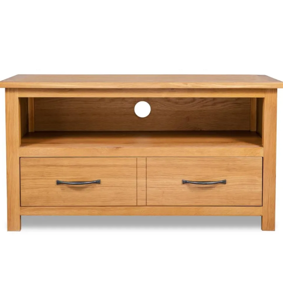 vidaXL Tv-meubel 90x35x48 cm massief eikenhout
