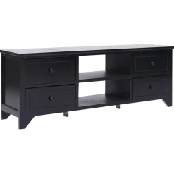 vidaXL Tv-meubel 108x30x40 cm massief paulowniahout zwart