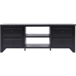 vidaXL Tv-meubel 108x30x40 cm massief paulowniahout zwart