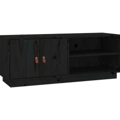 vidaXL Tv-meubel 105x34x40 cm massief grenenhout zwart