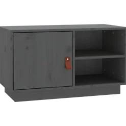 vidaXL Tv-meubel 70x34x40 cm massief grenenhout grijs