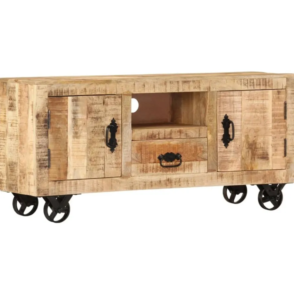 vidaXL Tv-meubel 110x30x50 cm ruw mangohout