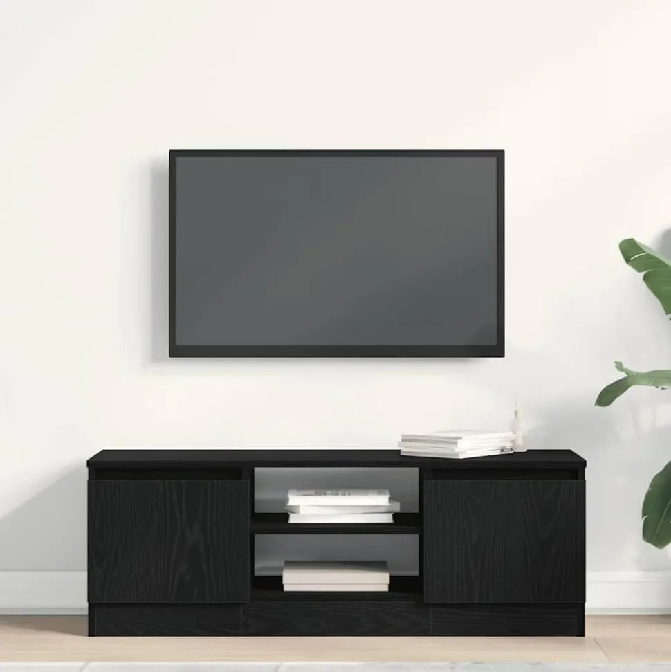 vidaXL Tv-meubel 102x30x36 cm spaanplaat zwart eikenkleurig