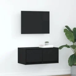 vidaXL TV-meubel 60x31x25,5 cm spaanplaat zwart eikenkleurig