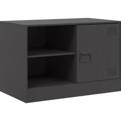 vidaXL Tv-meubel 67x39x44 cm staal zwart