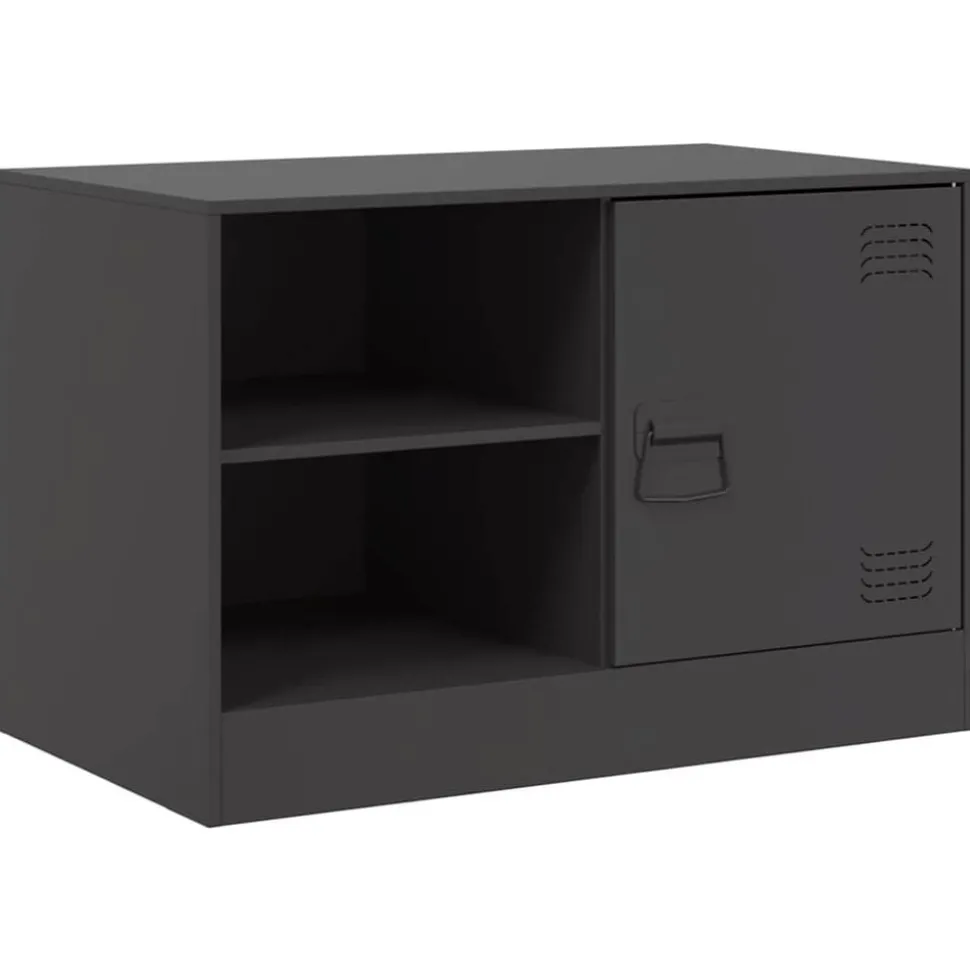 vidaXL Tv-meubel 67x39x44 cm staal zwart