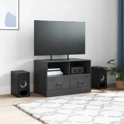 vidaXL Tv-meubel 67x39x44 cm staal zwart