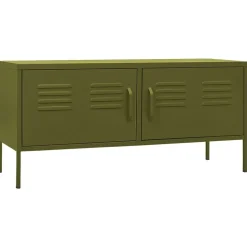 vidaXL Tv-meubel 105x35x50 cm staal olijfgroen