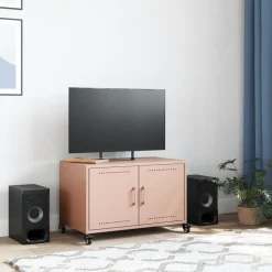 vidaXL Tv-meubel 68x39x43,5 cm staal roze