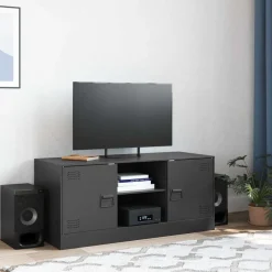 vidaXL Tv-meubel 99x39x44 cm staal zwart